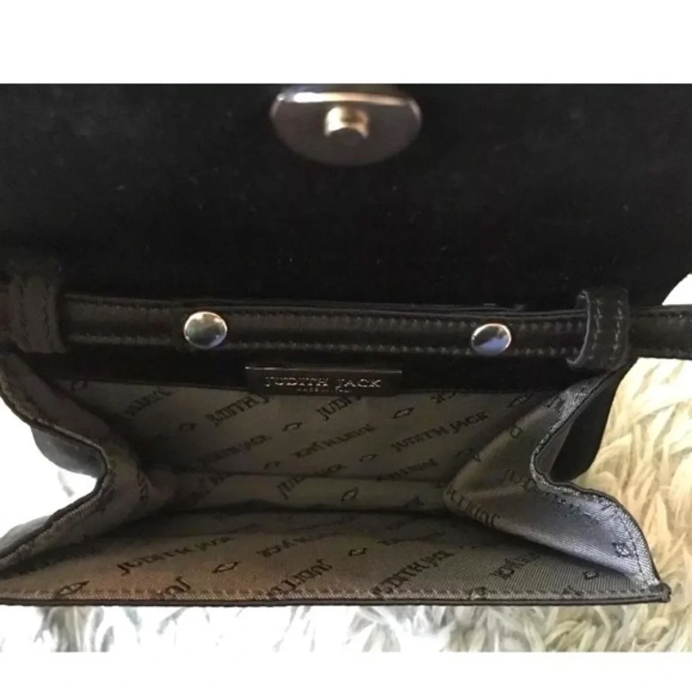 Judith Jack Floral Marcasite Satin Detachable Strap Small Clutch Handbag Purse